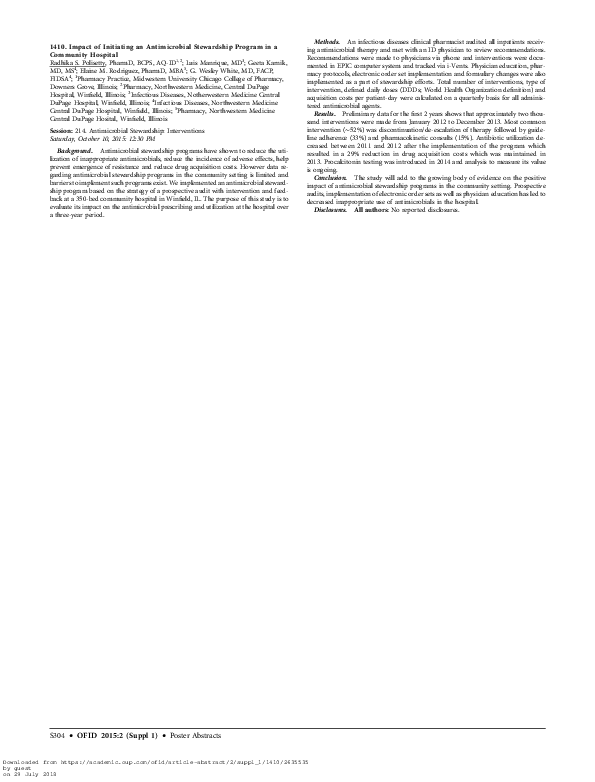 (PDF) Impact of Initiating an Antimicrobial Stewardship Program in a ...