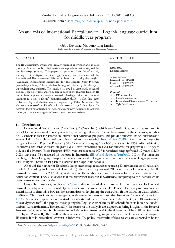 (PDF) An analysis of International Baccalaureate – English Language ...