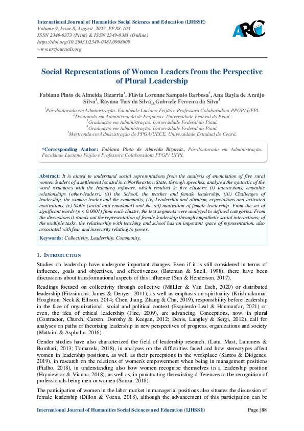 (PDF) Social Representations of Women Leaders from the Perspective of ...