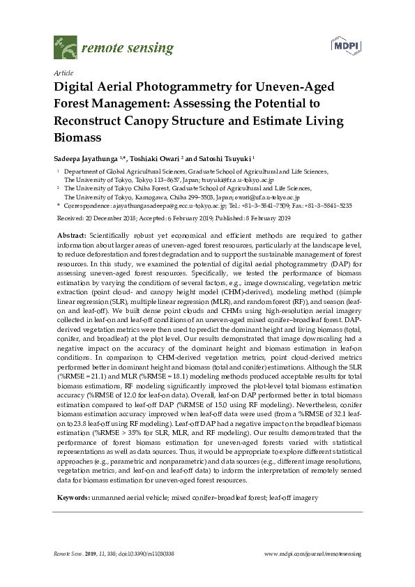 (PDF) Digital Aerial Photogrammetry for Uneven-Aged Forest Management ...