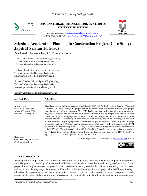 (PDF) Schedule Acceleration Planning in Construction Project (Case ...