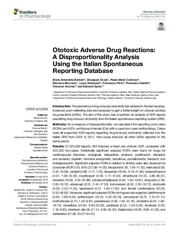 Thumbnail for Mal Antibody Reactions To Participation Severity During Ototoxic