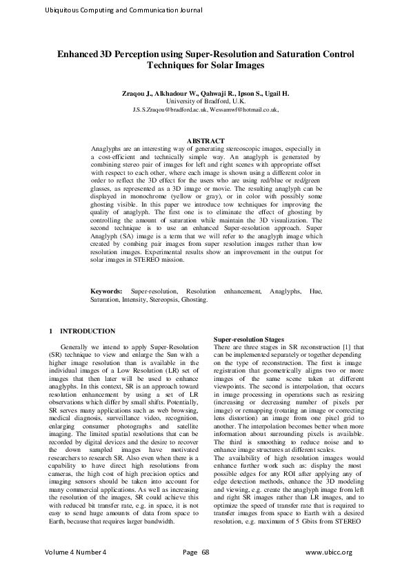 (PDF) Enhanced 3D Perception using Super-Resolution and Saturation ...