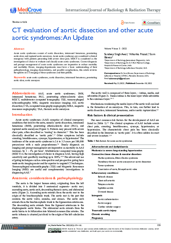 (PDF) CT evaluation of aortic dissection and other acute aortic ...