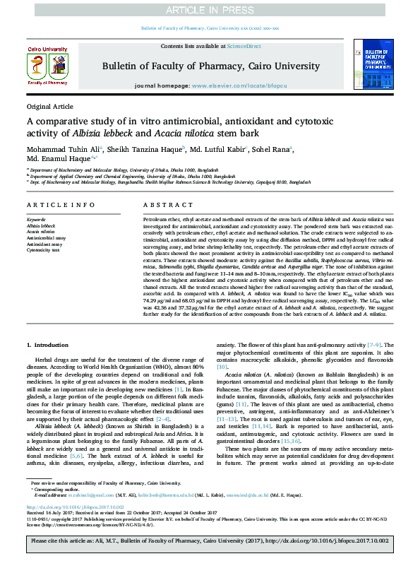 (PDF) A comparative study of in vitro antimicrobial, antioxidant and ...