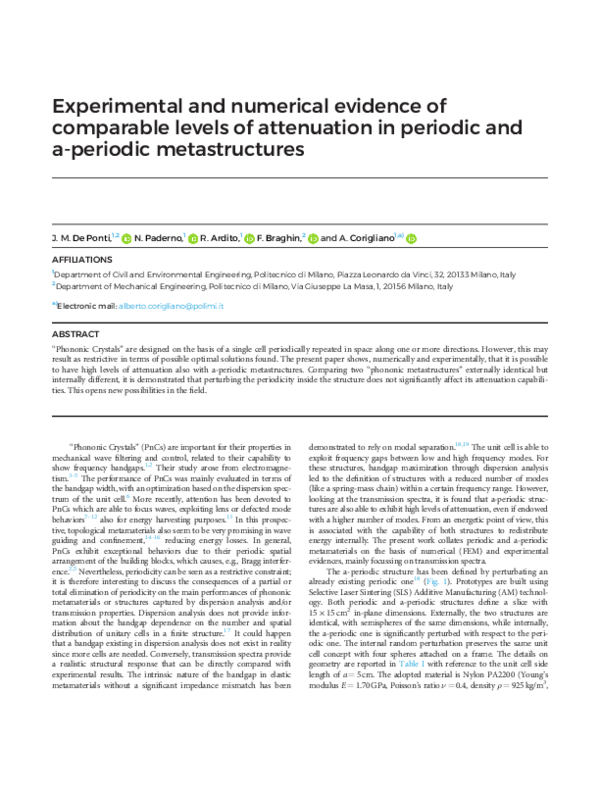 (PDF) Experimental and numerical evidence of comparable levels of ...