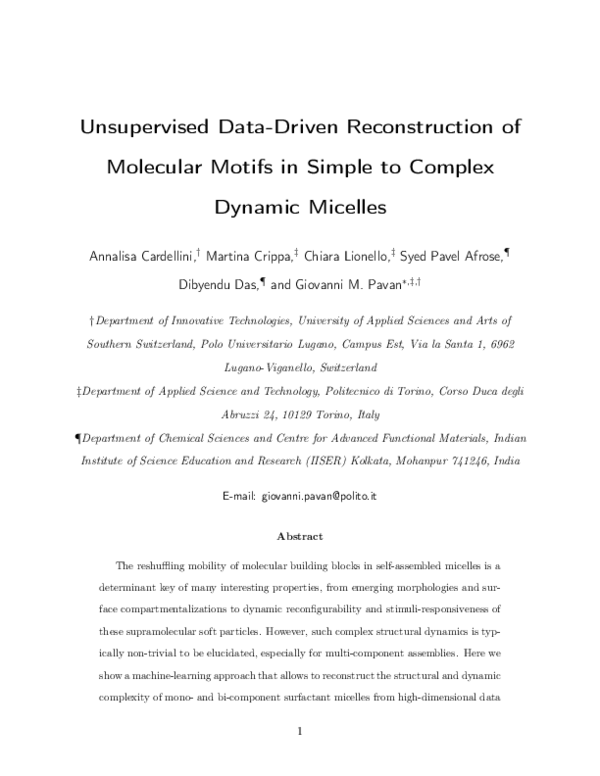 (PDF) Unsupervised Data-Driven Reconstruction of Molecular Motifs in ...