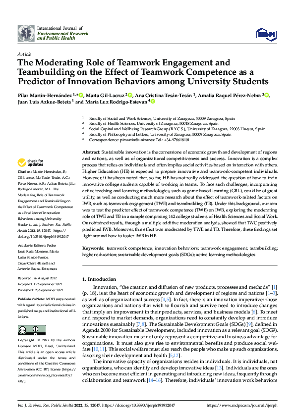 (PDF) The Moderating Role of Teamwork Engagement and Teambuilding on ...
