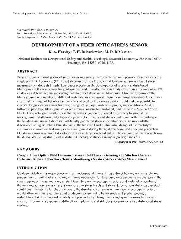 (PDF) Development of a fiber optic stress sensor