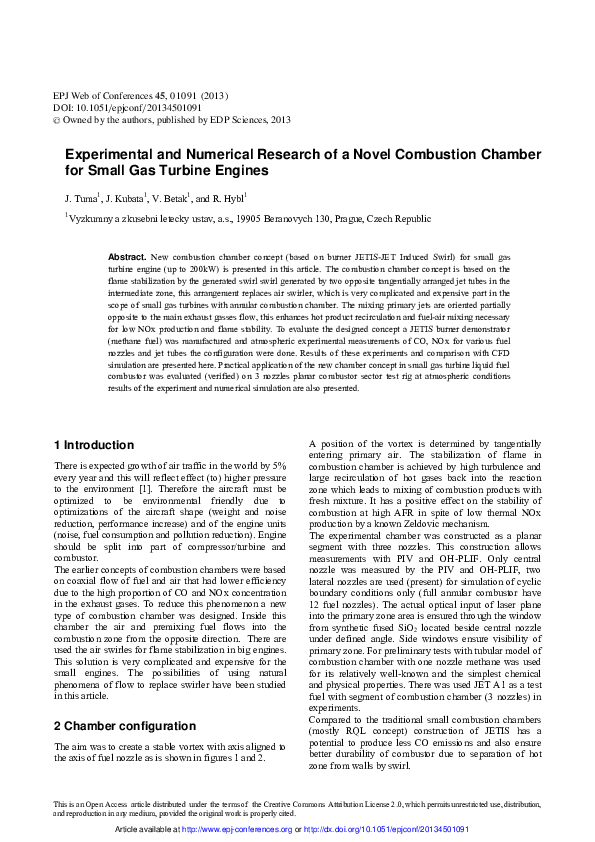 (PDF) Experimental and Numerical Research of a Novel Combustion Chamber ...