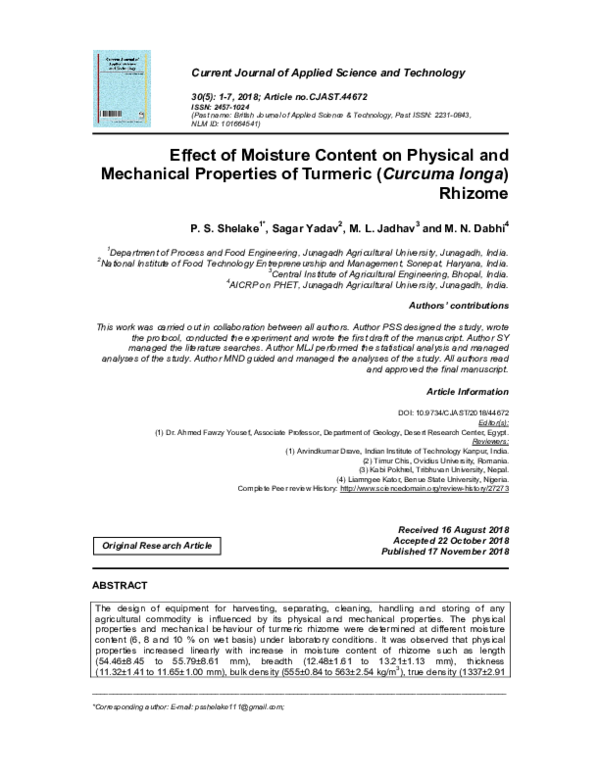 (PDF) Effect of Moisture Content on Physical and Mechanical Properties ...