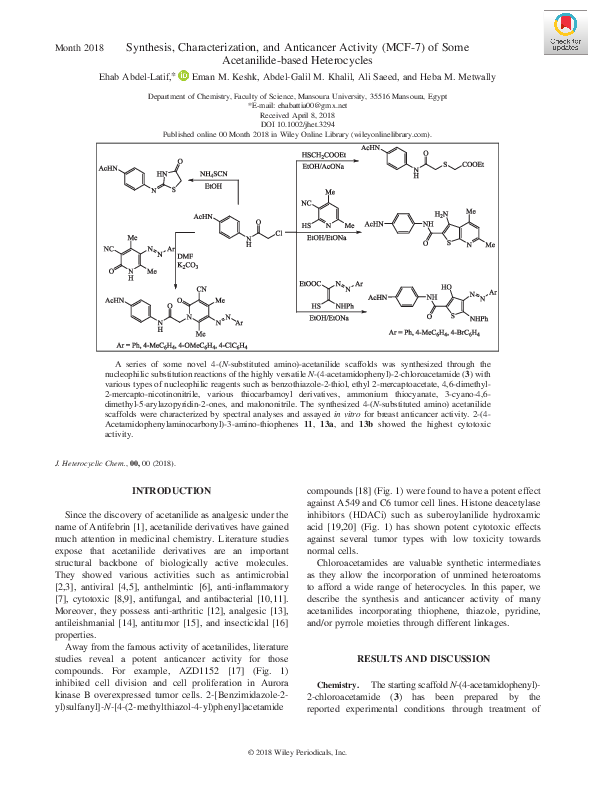 (PDF) Synthesis, characterization and anticancer activity of gold(III ...
