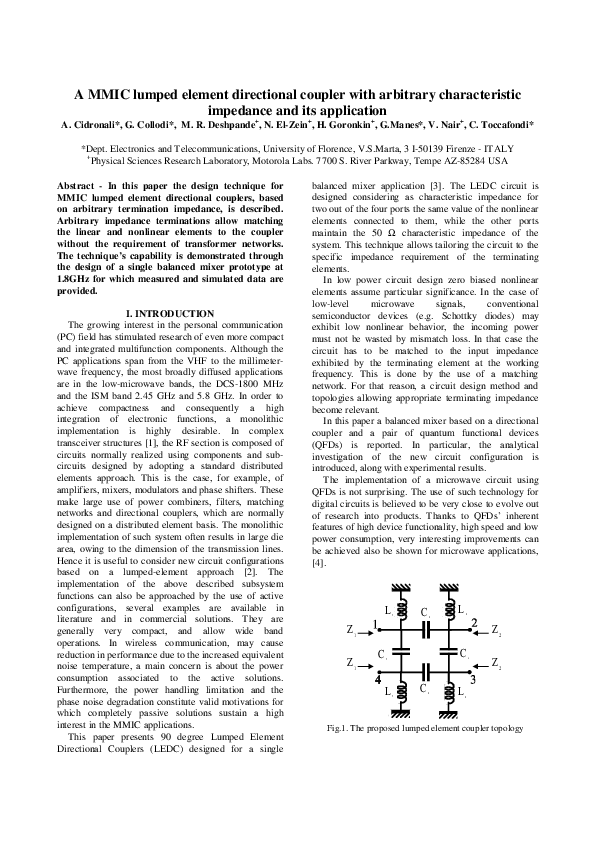(PDF) A MMIC lumped element directional coupler with arbitrary ...