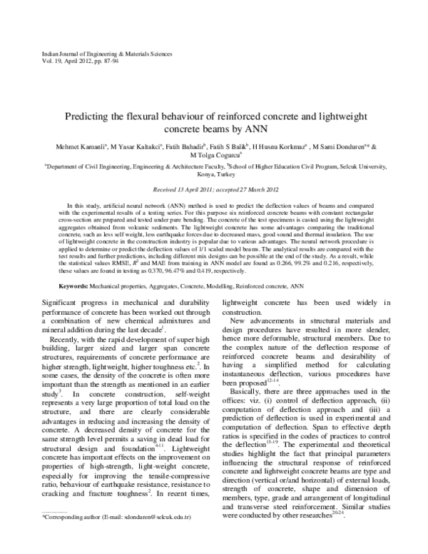 (PDF) Predicting the flexural behaviour of reinforced concrete and ...