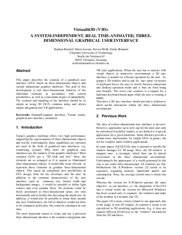 (PDF) Virtualiti3D (V3D): System-independent, Real Time-animated, Three ...