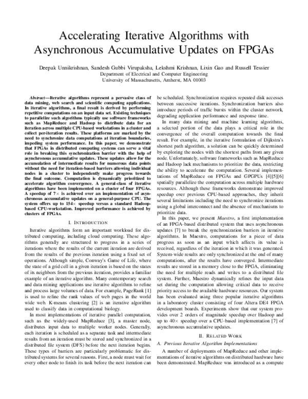 (PDF) Accelerating iterative algorithms with asynchronous accumulative ...