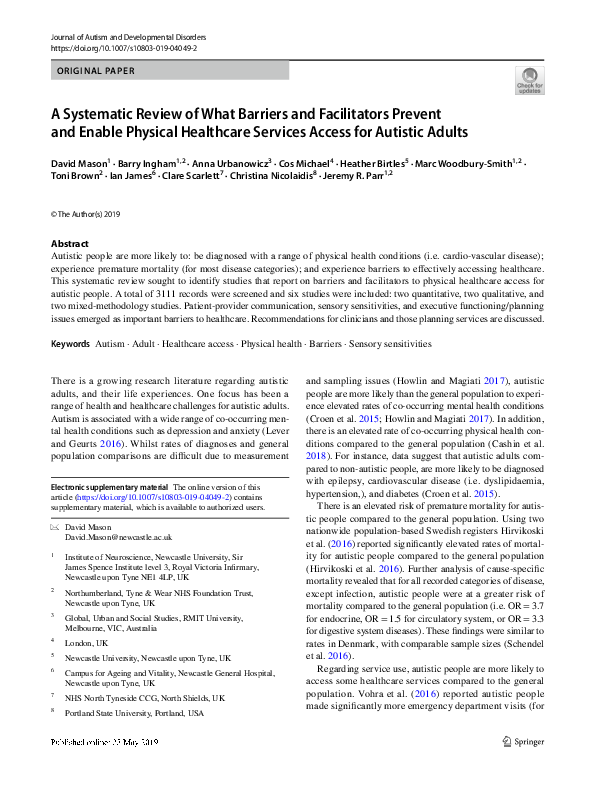 (PDF) A Systematic Review of What Barriers and Facilitators Prevent and ...