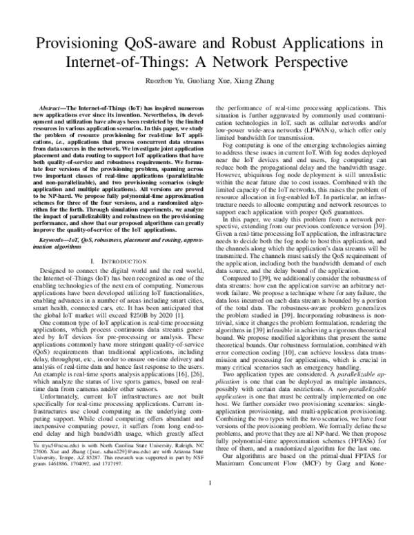 (PDF) Provisioning QoS-Aware and Robust Applications in Internet of ...