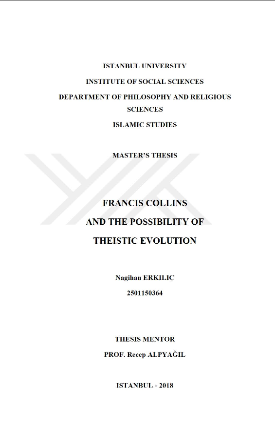 (PDF) Francis Collins and The Possibility of Theistic Evolution