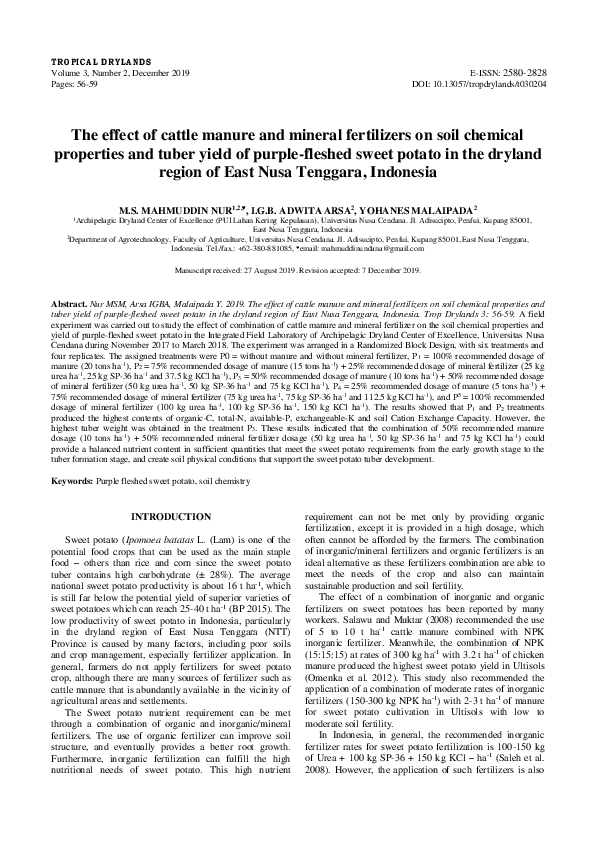 (PDF) The effect of cattle manure and mineral fertilizers on soil ...