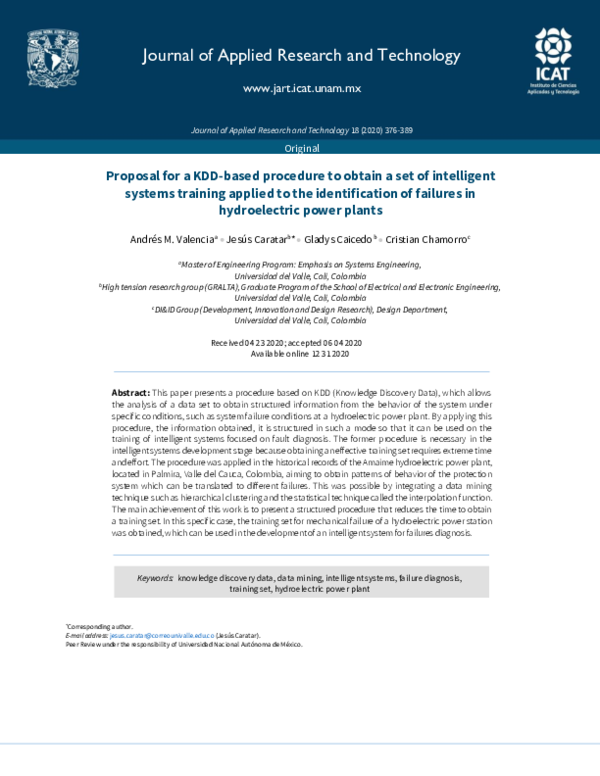 (PDF) Proposal for a KDD-based procedure to obtain a set of intelligent ...