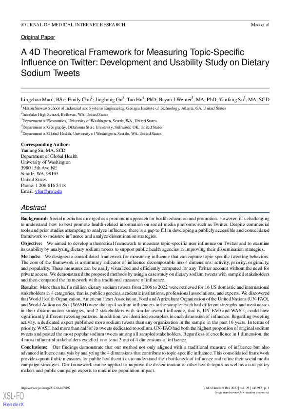 (PDF) A 4D Theoretical Framework for Measuring Topic-Specific Influence ...