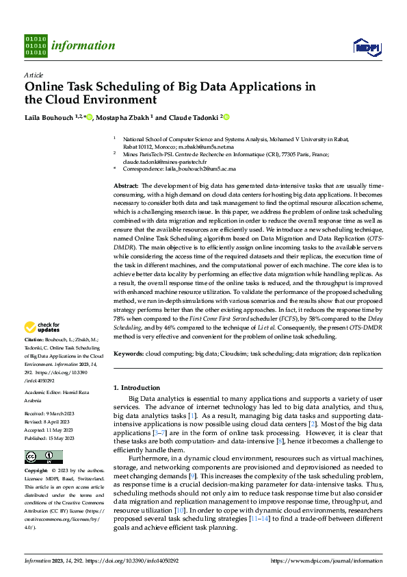 (PDF) Online Task Scheduling of Big Data Applications in the Cloud ...