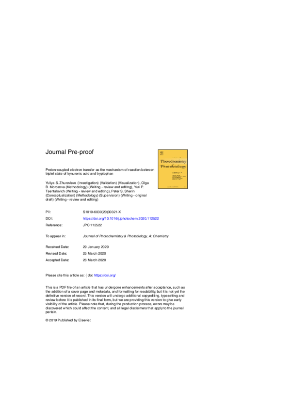 (PDF) Proton-coupled electron transfer as the mechanism of reaction ...