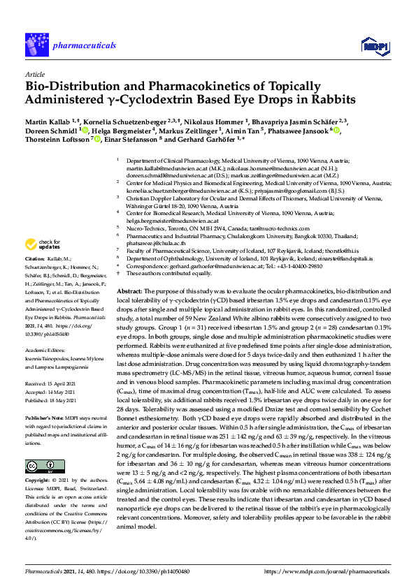 (PDF) Bio-Distribution and Pharmacokinetics of Topically Administered γ ...