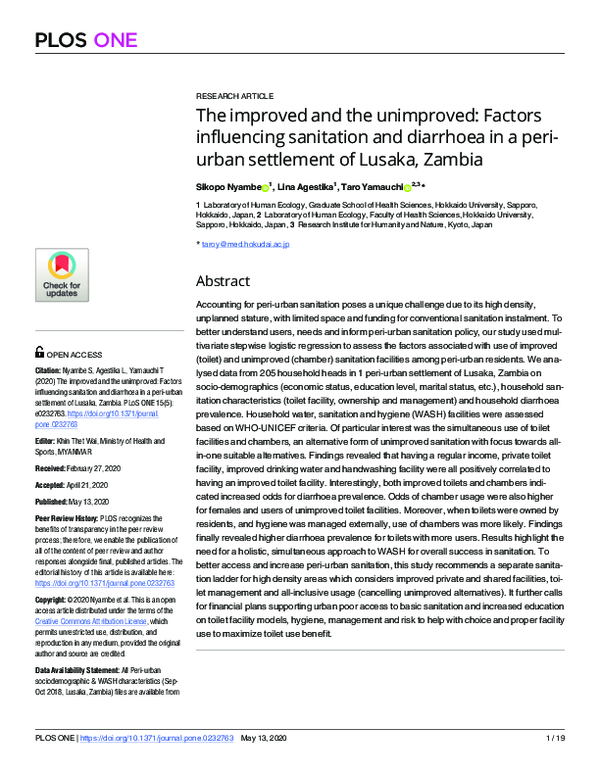 (PDF) The improved and the unimproved: Factors influencing sanitation ...
