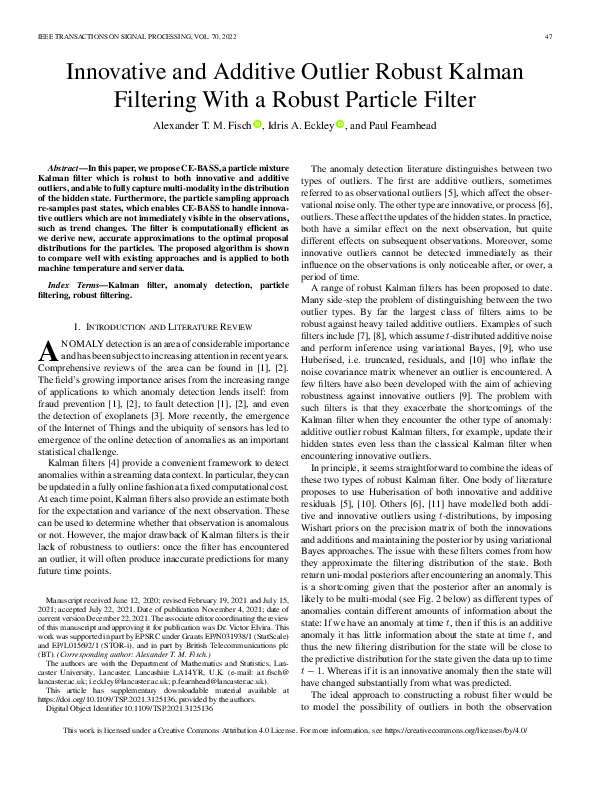 (PDF) Innovative and Additive Outlier Robust Kalman Filtering With a ...