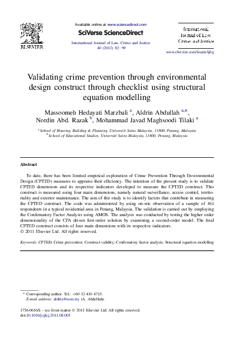 (PDF) Validating crime prevention through environmental design ...