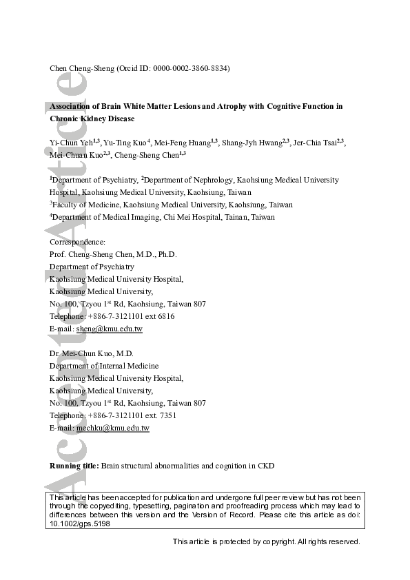 (PDF) Association of brain white matter lesions and atrophy with ...