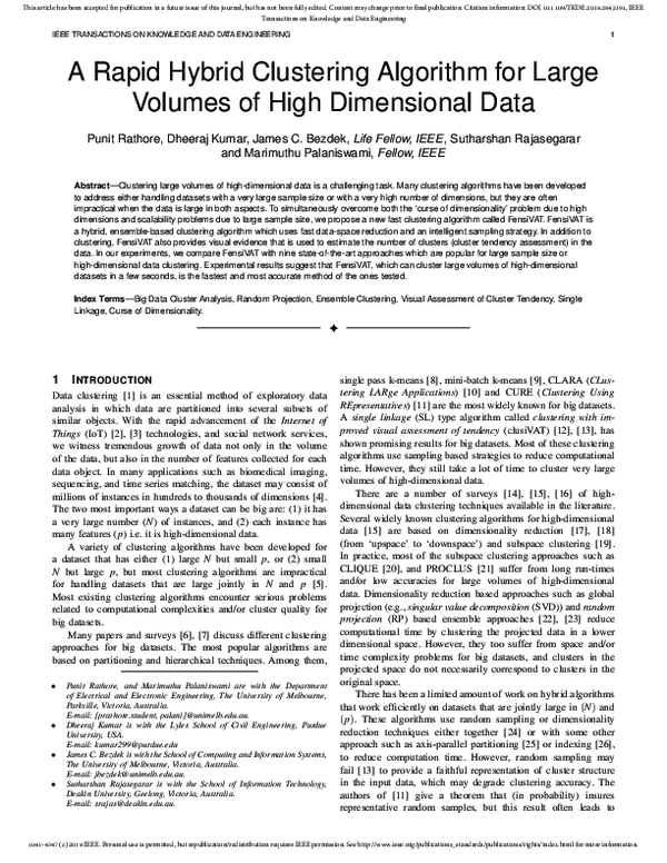 (PDF) A Rapid Hybrid Clustering Algorithm for Large Volumes of High ...