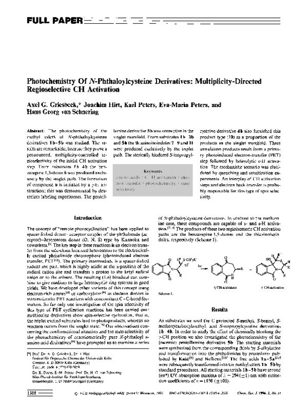 (PDF) Photochemistry ofN-Phthaloylcysteine Derivatives: Multiplicity ...