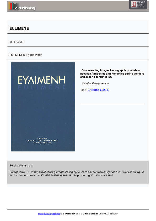 (PDF) Cross-reading images iconographic «debates» between Antigonids ...