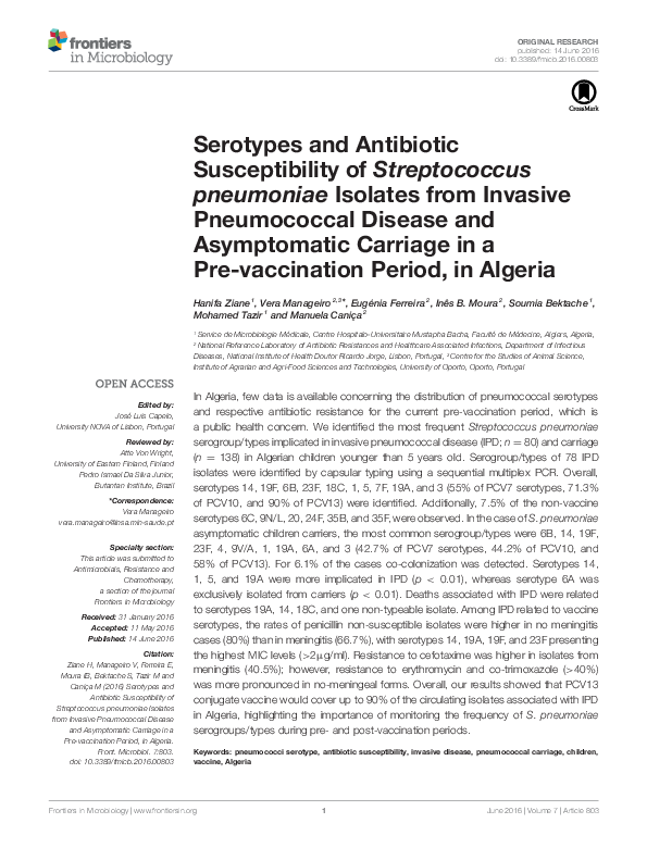 (PDF) Serotypes and antibiotic susceptibility of Streptococcus ...