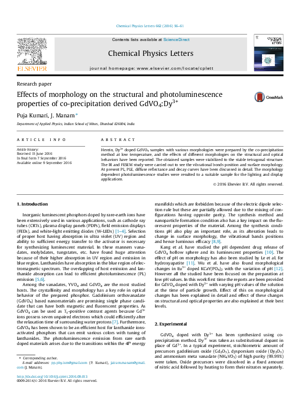 (PDF) Effects of morphology on the structural and photoluminescence ...