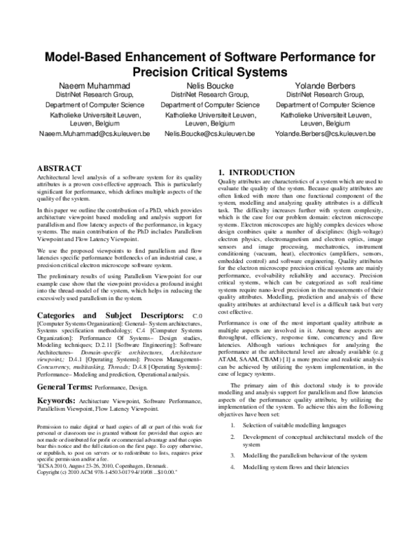 (PDF) Model-based enhancement of software performance for precision ...
