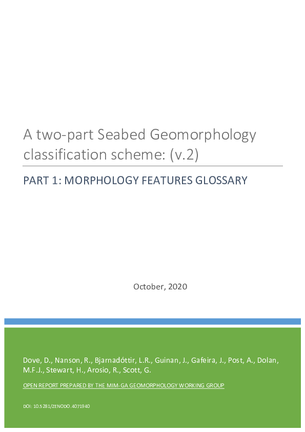 (PDF) A two-part Seabed Geomorphology classification scheme (v.2); Part ...