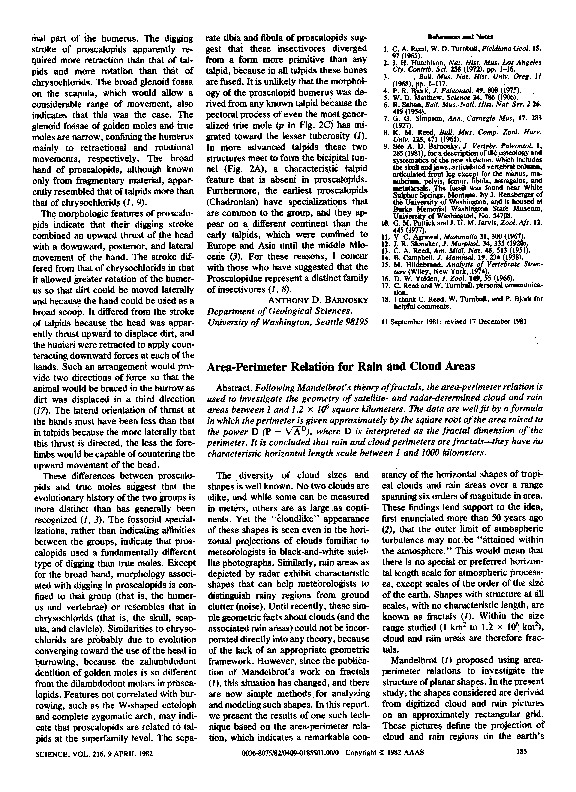 (PDF) Area-Perimeter Relation for Rain and Cloud Areas