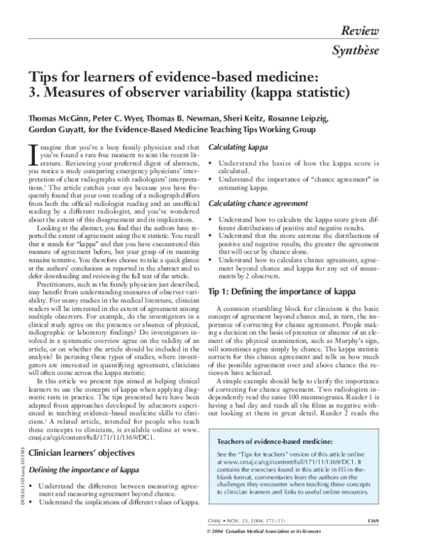 (PDF) Gordon Guyatt, for the EvidenceBased Medicine Teaching Tips Working Group Review Peter