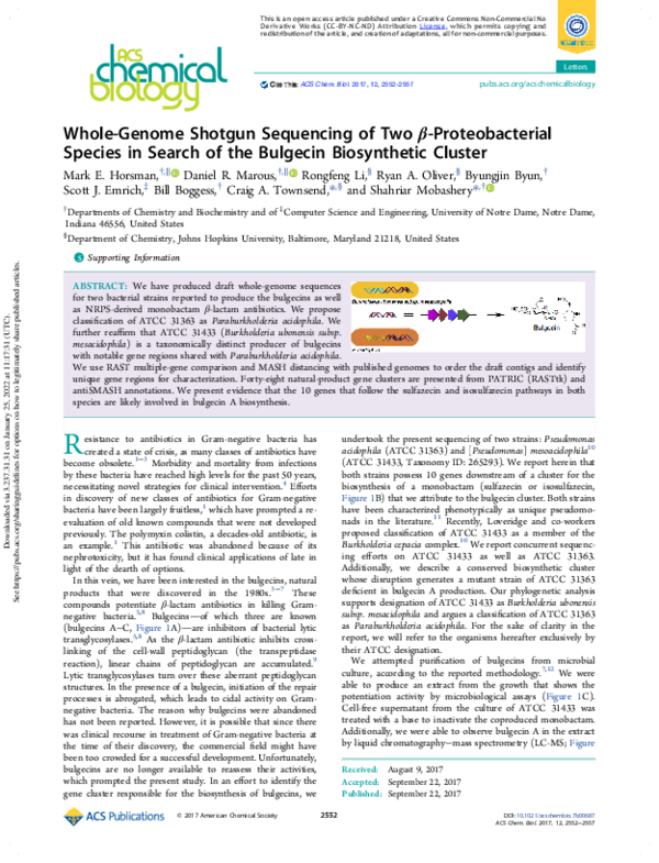 (PDF) Whole-Genome Shotgun Sequencing and Comparison of Two β ...