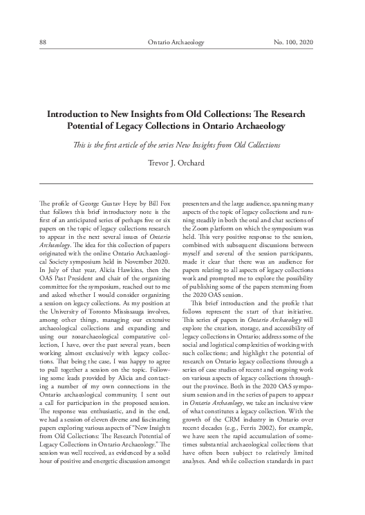 (PDF) Introduction to New Insights from Old Collections: The Research ...