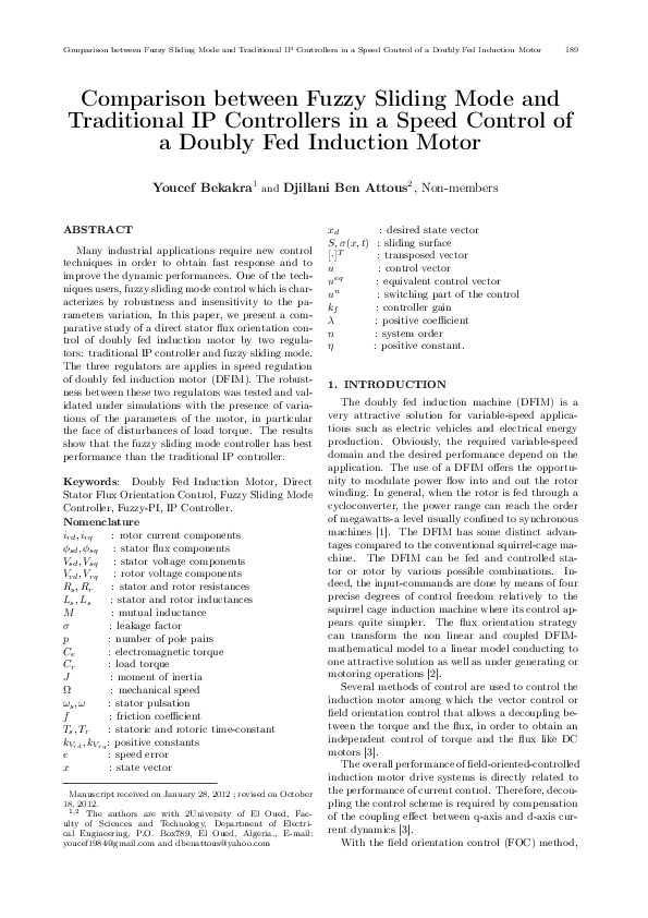 (PDF) Comparison between Fuzzy Sliding Mode and Traditional IP ...
