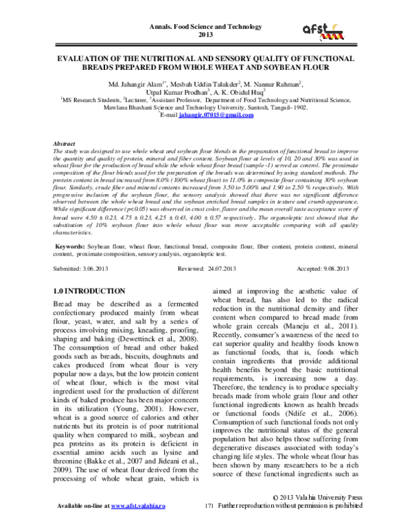 (PDF) Evaluation of Nutritional and Sensory Quality of Complementary ...