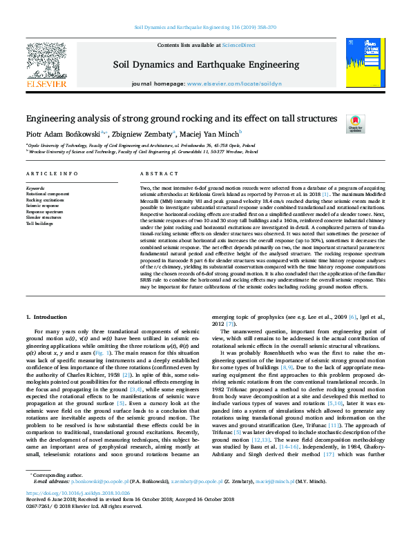 Engineering analysis of strong ground rocking and its effect on tall ...