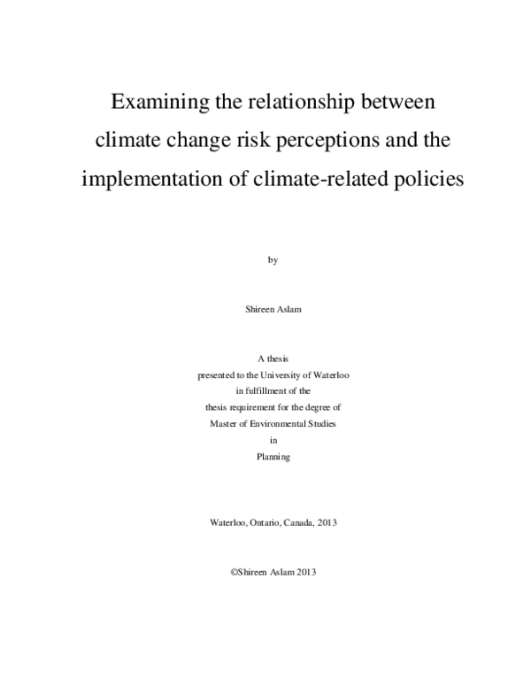 (PDF) Examining the relationship between climate change risk ...
