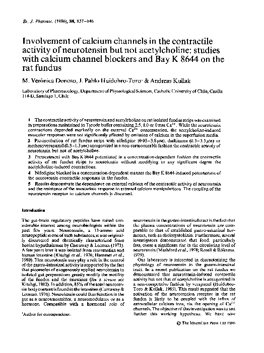 (PDF) Involvement of calcium channels in the contractile activity of ...