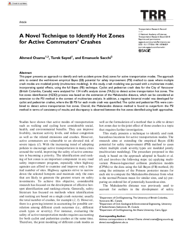 (PDF) A Novel Technique to Identify Hot Zones for Active Commuters
